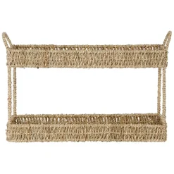 Fabrique de Styles Etagere 2 niveaux en jonc de mer h26.5cm - Borneo* Bibliothèques Et Étagères