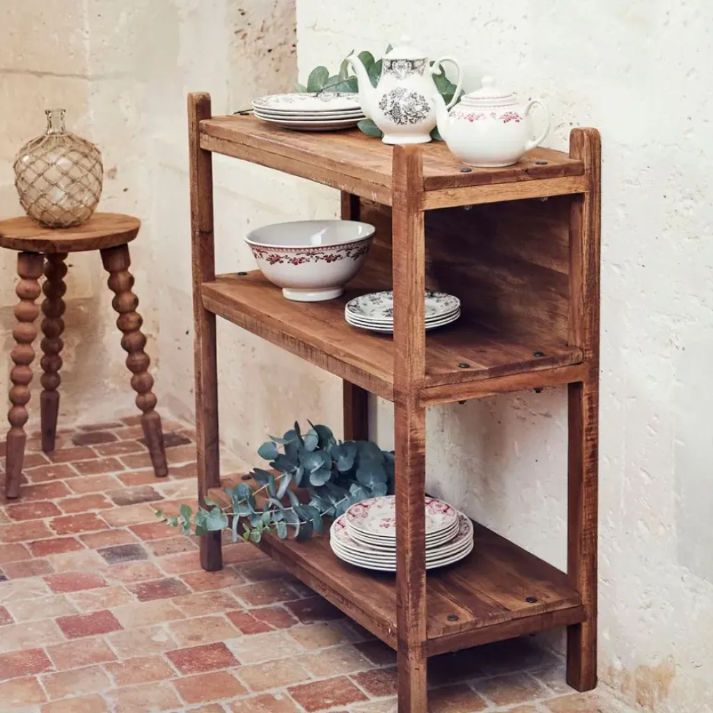 Fabrique de Styles Etagère 3 niveaux en bois recyclé 90x35xh100cm - Campagne* Bibliothèques Et Étagères