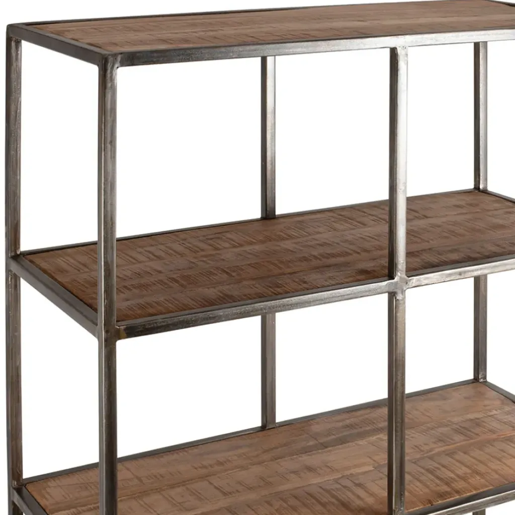 Fabrique de Styles Etagère en fer noir et bois d' acacia H200cm- Factory* Bibliothèques Et Étagères
