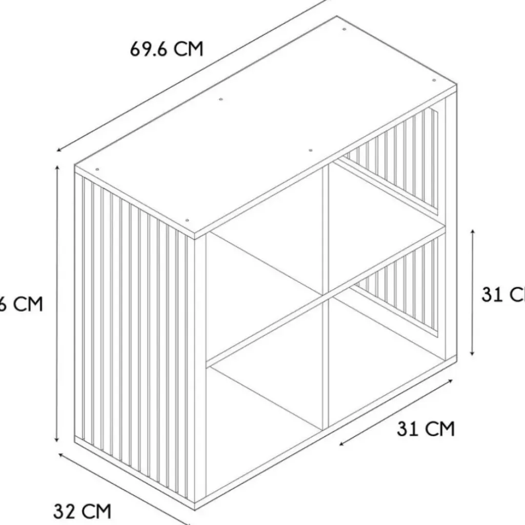 Fabrique de Styles Etagère module 4 cases 66x69.9cm - Kara* Bibliothèques Et Étagères