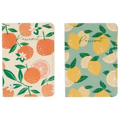 Fabrique de Styles Etui passeport x2 10x15cm papier coton recyclé - Retro Summer* Voyage Et Exploration