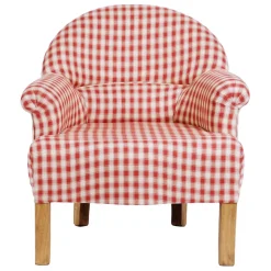 Fabrique de Styles Fauteuil crapaud en coton vichy et pin - Margot* Fauteuils