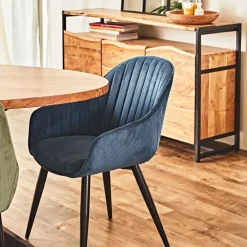 Fabrique de Styles Fauteuil de salle à manger en velours côtelé - Ben* Chaises