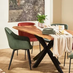 Fabrique de Styles Fauteuil de salle à manger en velours côtelé - Ben* Chaises