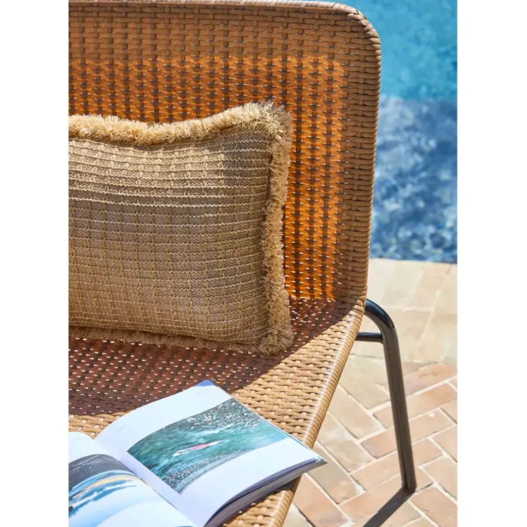 Fabrique de Styles Fauteuil d'extérieur en acier et effet cannage naturel - Malaya*Enfant Chaises, Fauteuils|Jardin