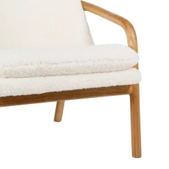 Fabrique de Styles Fauteuil en tissu bouclette crème et pieds en frêne - Element* Fauteuils