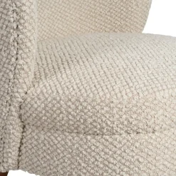 Fabrique de Styles Fauteuil en tissu bouclette et hévéa écru - Claudine* Fauteuils