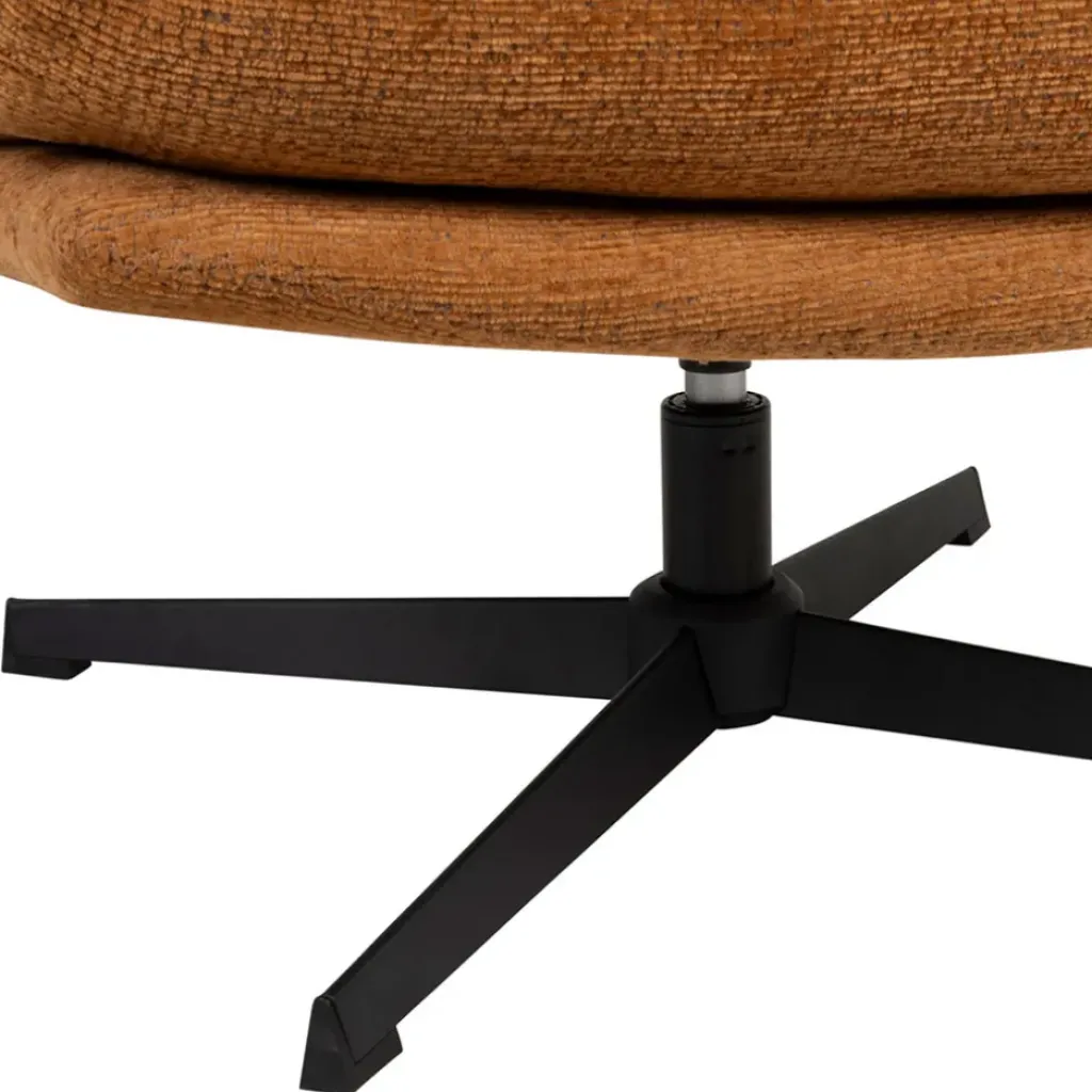 Fabrique de Styles Fauteuil et repose pied en tissu et fer noir - Lery* Fauteuils