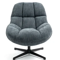 Fabrique de Styles Fauteuil pivotant en tissu bleu - Molto* Fauteuils