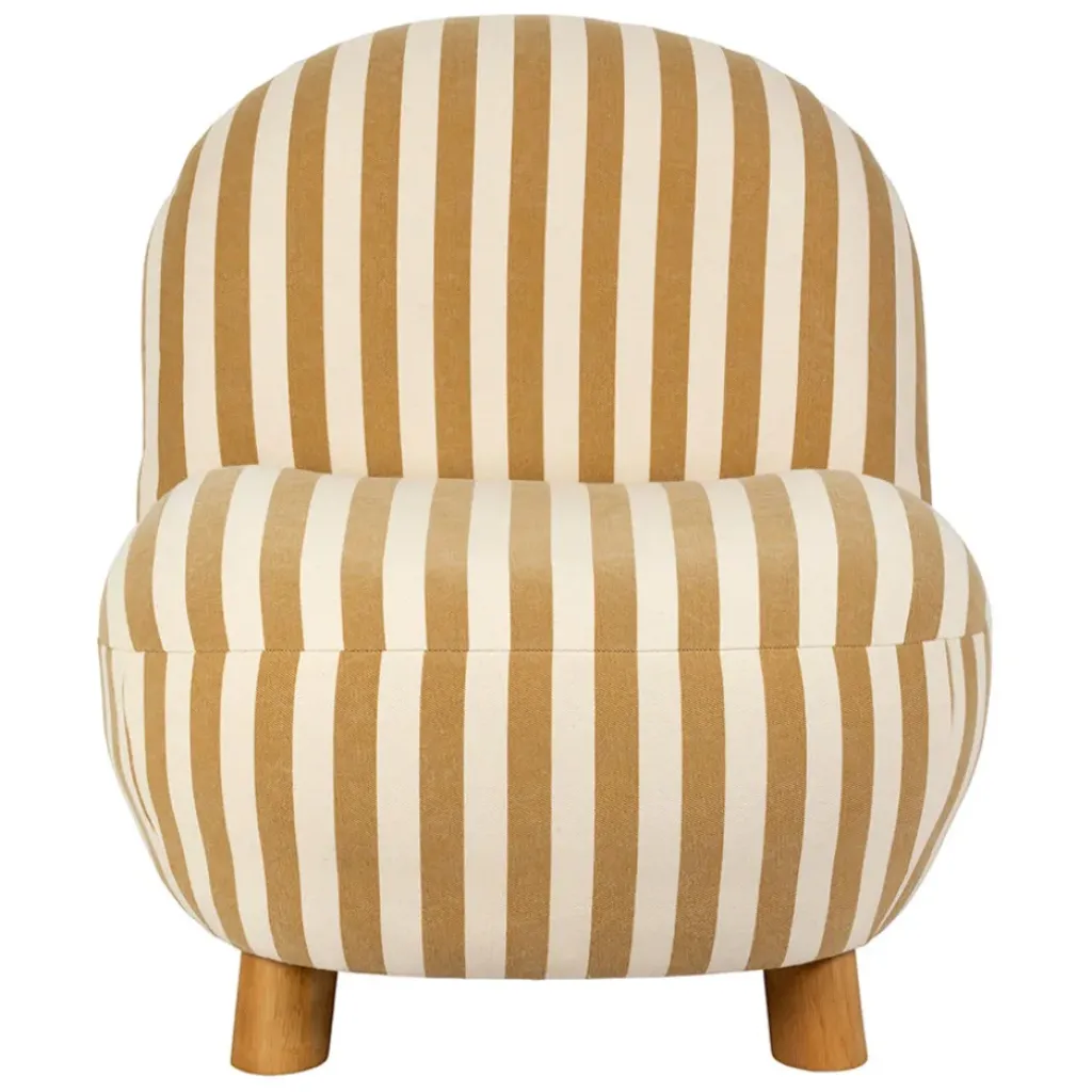 Fabrique de Styles Fauteuil rayé en coton et bois d'hévéa - Belly* Fauteuils