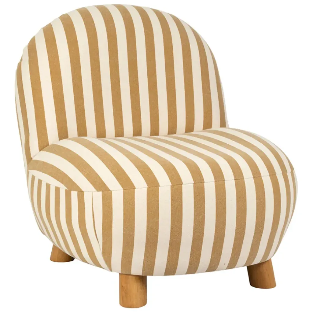 Fabrique de Styles Fauteuil rayé en coton et bois d'hévéa - Belly* Fauteuils