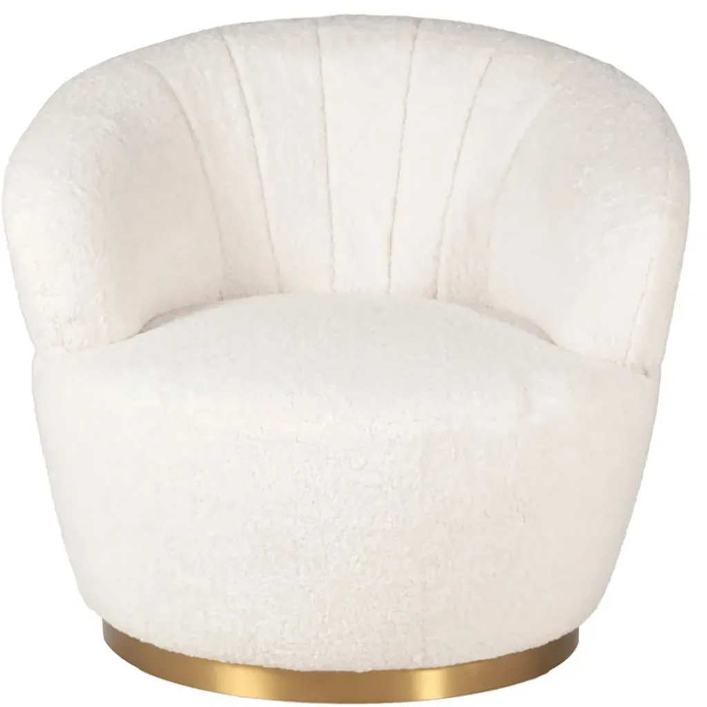 Fabrique de Styles Fauteuil tissu effet mohair écru - Vesna* Fauteuils