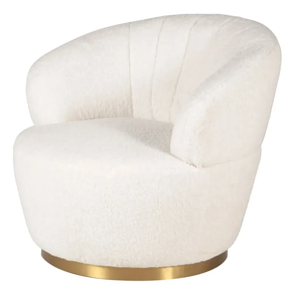 Fabrique de Styles Fauteuil tissu effet mohair écru - Vesna* Fauteuils