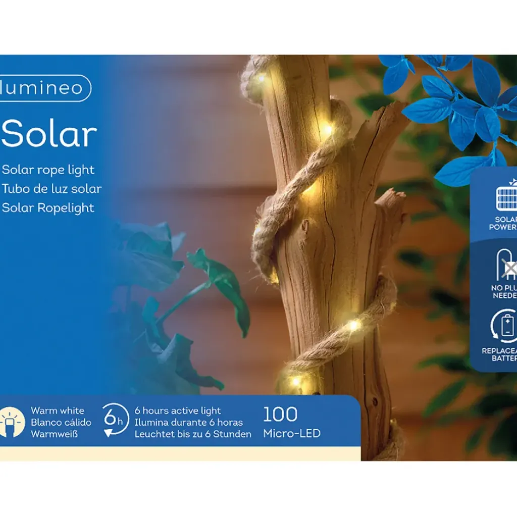 Fabrique de Styles Guirlande solaire câble en jute 5m*Enfant Luminaires|Jardin