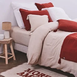 Fabrique de Styles Housse de couette en gaze de coton unie pampa 260x240cm - Gaia* Housses De Couette