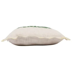 Fabrique de Styles Housse de coussin brodé " More Amor"' en coton écru et vert 45x45cm - Lumi* Coussins Et Housses