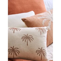 Fabrique de Styles Housse de coussin brodée en coton écru 50x30cm - Nomadea* Coussins Et Housses