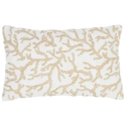 Fabrique de Styles Housse de coussin coton motif coreil blanc et beige 50x30cm - estran* Coussins Et Housses
