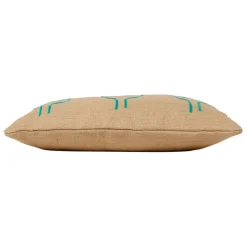 Fabrique de Styles Housse de coussin en jute naturel et coton vert 50x30cm - Patchuca* Coussins Et Housses