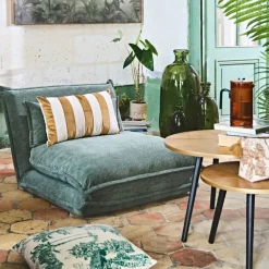 Fabrique de Styles Housse de coussin en velours rayé et nude 50x30cm - Klosen* Coussins Et Housses