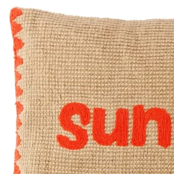 Fabrique de Styles Housse de coussin sunshine en coton et jute corail 50x30cm - Seguia* Coussins Et Housses