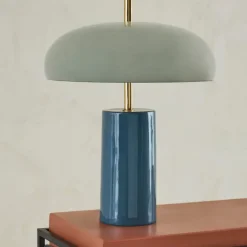 Fabrique de Styles Lampe champignon en fer bleu d30xh40cm - Arty* Lampes À Poser