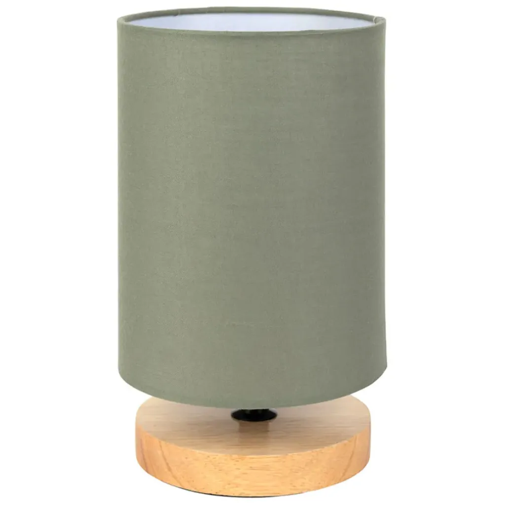 Fabrique de Styles Lampe en bois d'hévéa et coton naturel et h24cm - Filen* Lampes À Poser