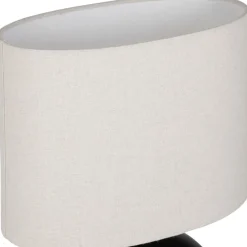 Fabrique de Styles Lampe en céramique ecru et coton noir h45cm - Organic* Lampes À Poser