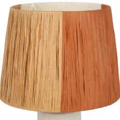 Fabrique de Styles Lampe en céramique et raphia écru h48cm - Lignes* Lampes À Poser