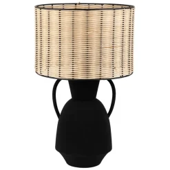 Fabrique de Styles Lampe en fer et rotin h49cm - Haleg* Lampes À Poser