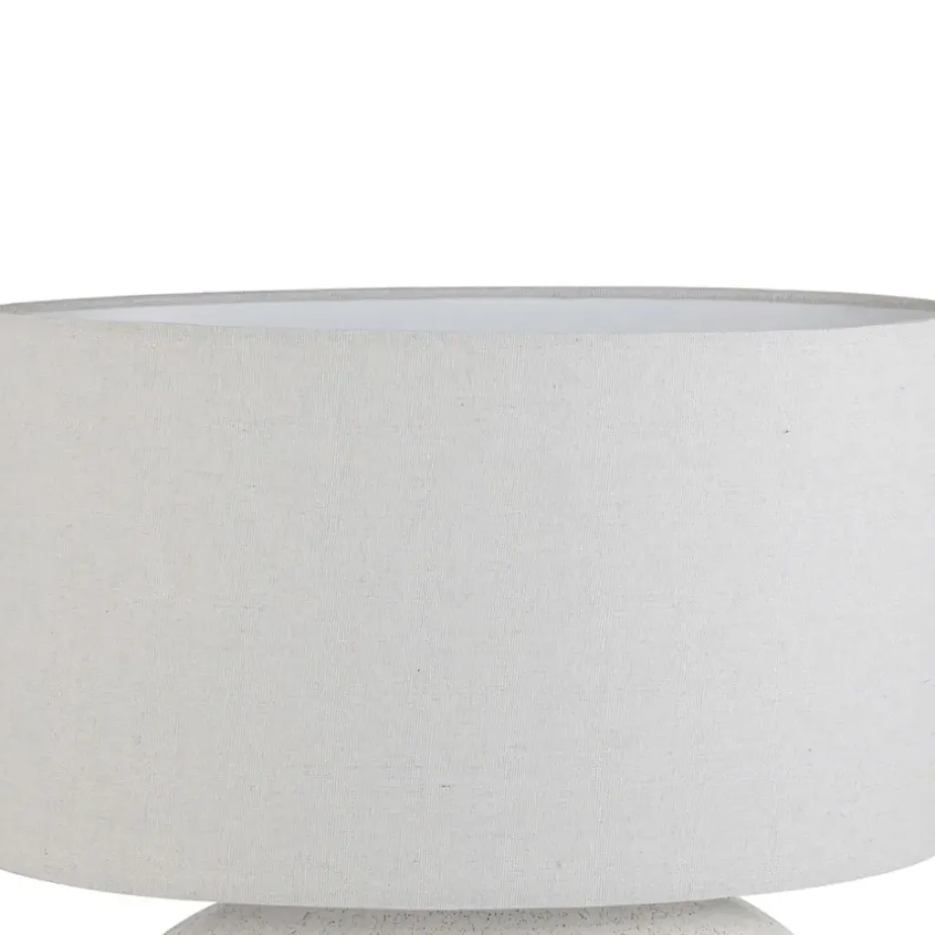 Fabrique de Styles Lampe en terre cuite et lin blanc h50cm - Tahra* Lampes À Poser