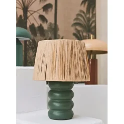 Fabrique de Styles Lampe en terre cuite émeraude h36cm - Nira* Lampes À Poser