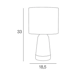 Fabrique de Styles Lampe touch métal effet bois et coton blanc h33cm - Baltik* Lampes À Poser