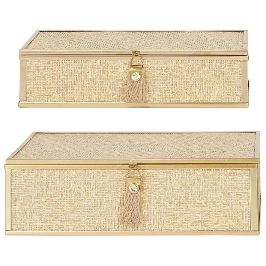 Fabrique de Styles Lot de 2 boites en verre et papier - Tulum* Petits Rangements