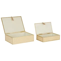 Fabrique de Styles Lot de 2 boites en verre et papier - Tulum* Petits Rangements