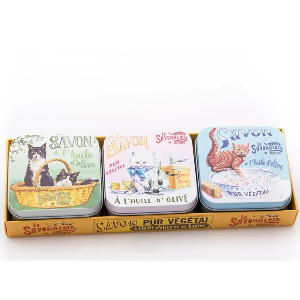 Fabrique de Styles Lot de 3 boîtes métal avec savons 100g* Savon Solide