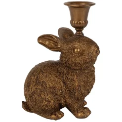 Fabrique de Styles Lot de 2 bougeoirs lapin en poudre de pierre et fer - Floreal* Photophores, Bougeoirs Et Lanternes