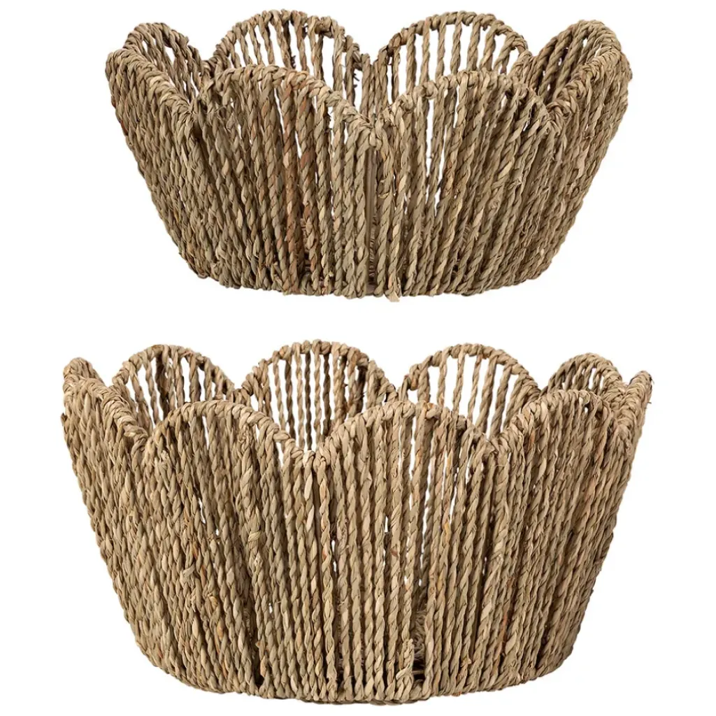 Fabrique de Styles Lot de 2 corbeilles en jonc de mer - Chaumière* Paniers Et Corbeilles