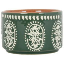 Fabrique de Styles Lot de 3 coupelles en grès et plateau terracotta, vert et blanc - romance vegetal* Bols Et Coupelles
