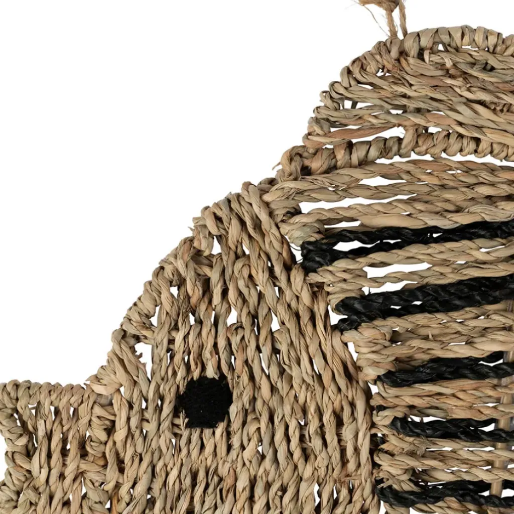 Fabrique de Styles Lot de 2 décoration murale poisson en jonc de mer naturel et bleu - Eté A La Mer* Déco À Suspendre Et Adhésive