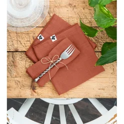 Fabrique de Styles Lot de 3 serviettes en gaze de coton 40x40cm - Gaia* Serviettes De Table