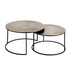 Fabrique de Styles Lot de 2 table gigogne en aluminium et fer - Felia* Table Basses