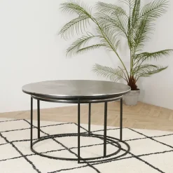 Fabrique de Styles Lot de 2 table gigogne en aluminium et fer - Felia* Table Basses