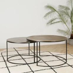 Fabrique de Styles Lot de 2 table gigogne en aluminium et fer - Felia* Table Basses