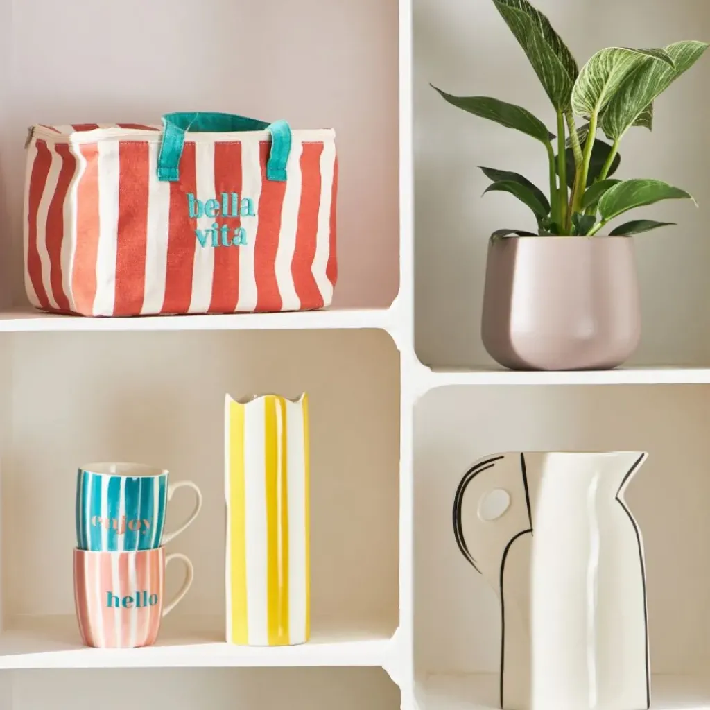 Fabrique de Styles Lot de 2 tasses bleu et corail 35cl - Palma* Tasses Et Mugs