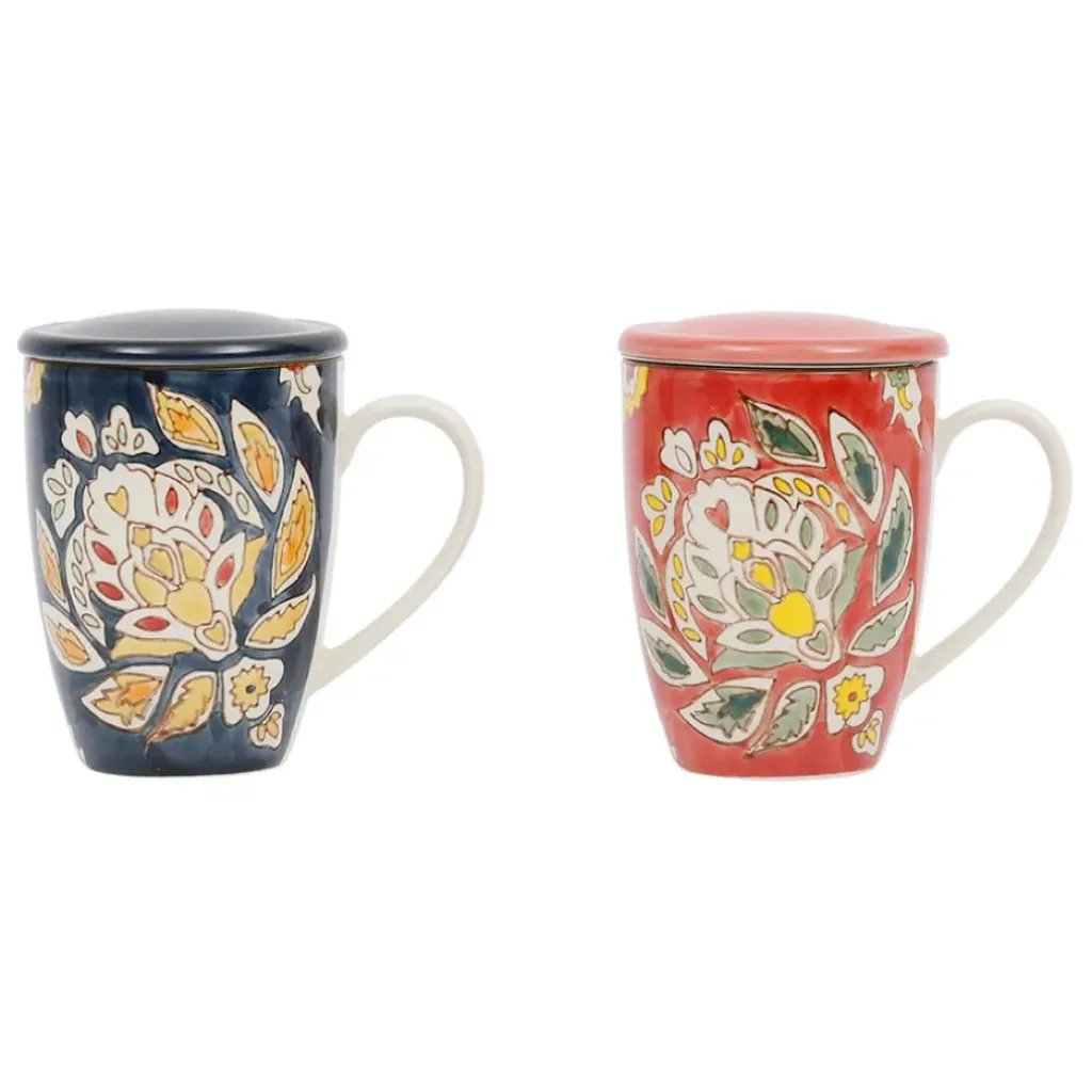 Fabrique de Styles Lot de 2 tisanières et filtre en grès et inox 30cl - Orchila* Tasses Et Mugs