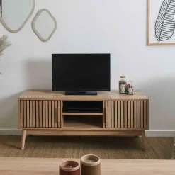 Fabrique de Styles Meuble tv en bois naturel 117x48cm - kara* Meubles Tv
