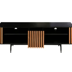 Fabrique de Styles Meuble TV en chêne et noir 4 niche L130cm - Linea* Meubles Tv