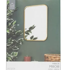 Fabrique de Styles Miroir carre contour dore 34x25cm* Miroirs