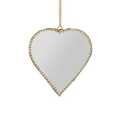 Fabrique de Styles Miroir cœur en laiton et miroir 12.5x13.5cm - Cœur* Miroirs